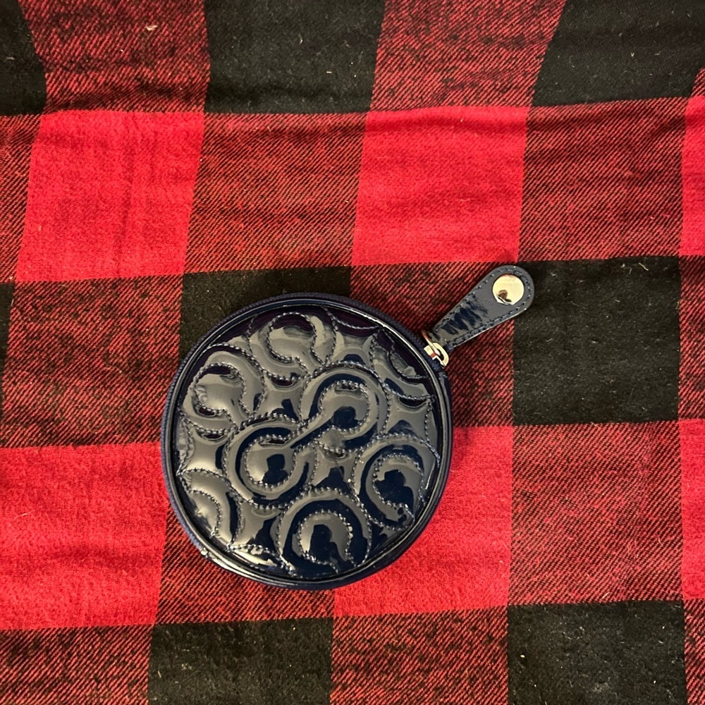 SOLD- Coach Navy Blue Coin Wallet
